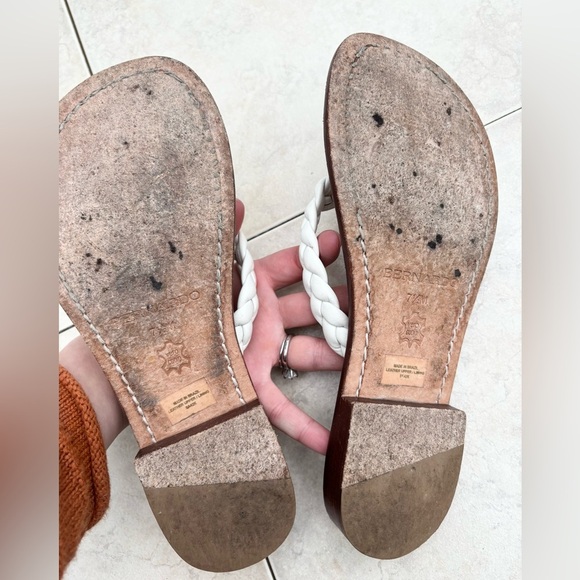 Bernardo Theo thong salads braided brown and white size 7.5 leather - Picture 6 of 8